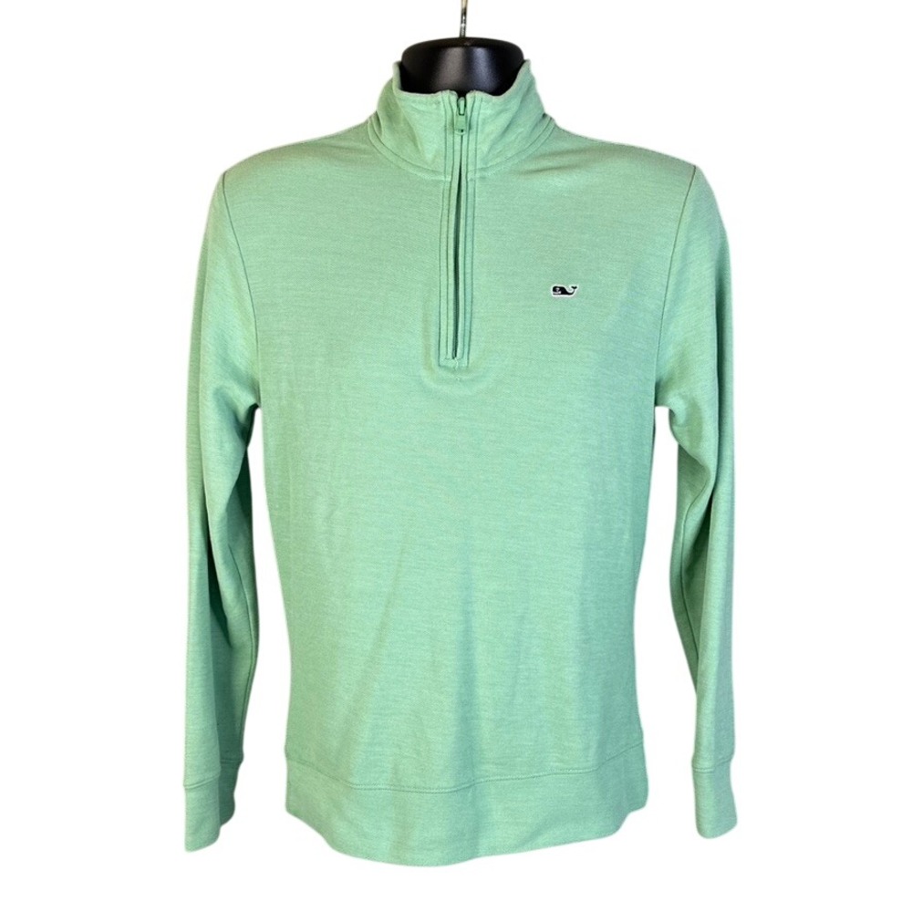 Vineyard Vines Mens XS Mint Green 100% Pima Cotton Quarter Zip Pullover Sweater